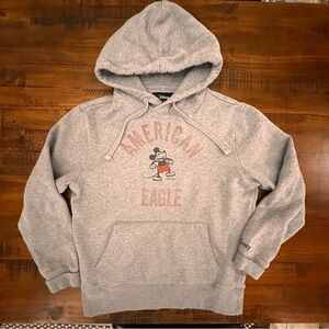 Disney x American Eagle Hoodie Super Soft Unisex SMALL Gray Mickey Mouse